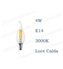 Lampadina LED Wiva filamento 4w E14 luce calda 3000k equivalente a 35w Colpo di vento Chiara