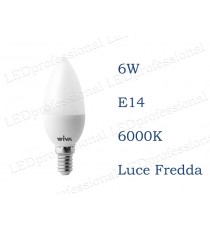 Lampadina LED Wiva 6w E14 luce fredda 6000k equivalente a 40w Oliva Opale