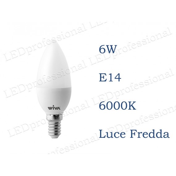 lampadina LED Wiva 6W E14 luce fredda Oliva Opale