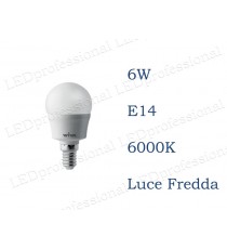 Lampadina LED Wiva 6w E14 luce fredda 6000k equivalente a 40w Sfera Opale