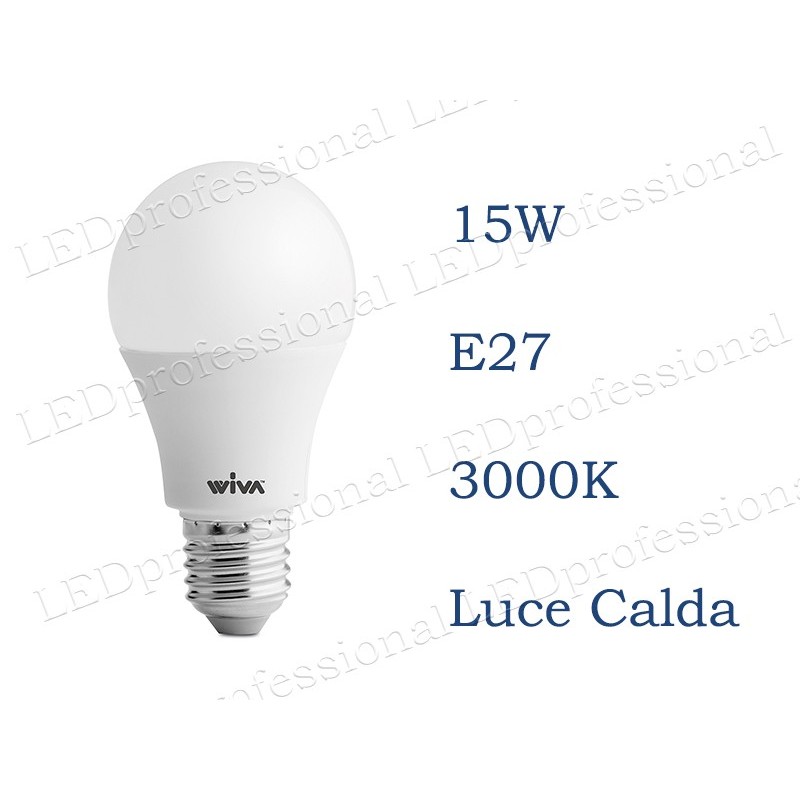 lampadina LED Wiva 15W E27 luce calda Goccia Opale