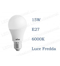 Lampadina LED Wiva 15w E27 luce fredda 6000k equivalente a 100w Goccia Opale