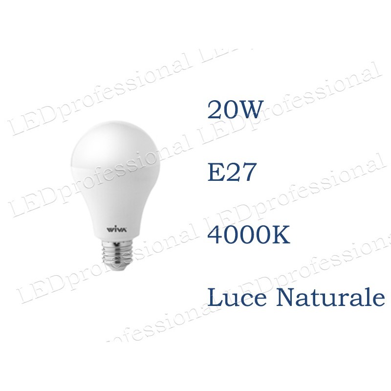 lampadina LED Wiva 20W E27 luce naturale Goccia Opale