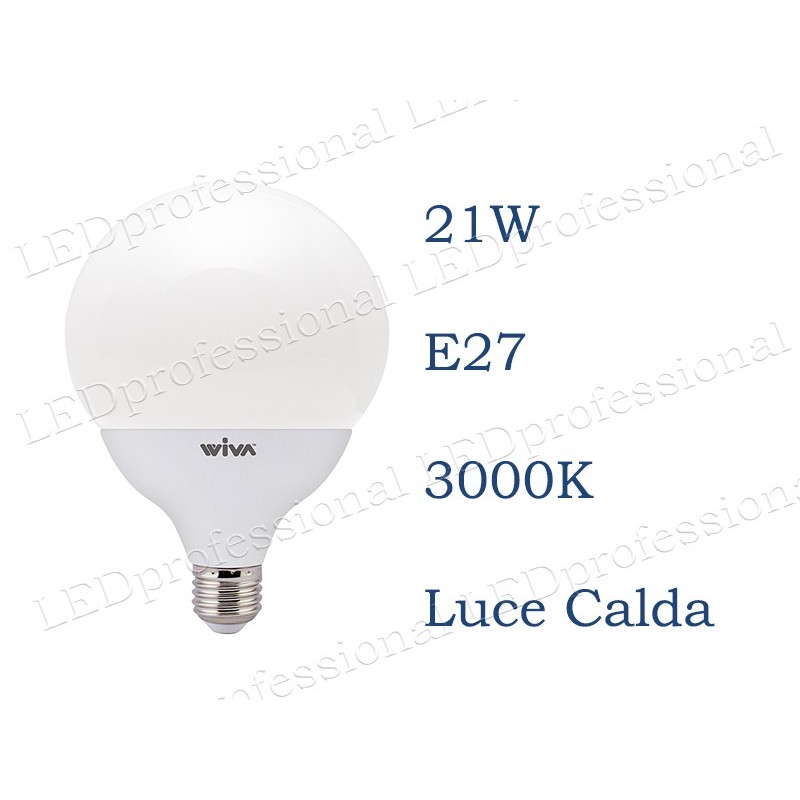 lampadina LED Wiva 21W E27 luce calda Globo Opale