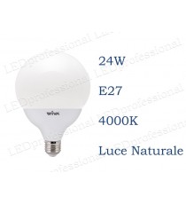 Lampadina LED Wiva 22w E27 luce naturale 4000k equivalente a 168w Globo Opale