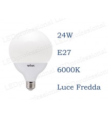 Lampadina LED Wiva 22w E27 luce fredda 6000k equivalente a 168w Globo Opale