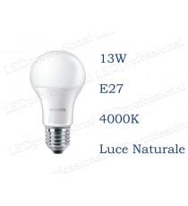 Lampadina LED Philips 13w E27 luce naturale 4000k corepro equivalente a 100w Goccia