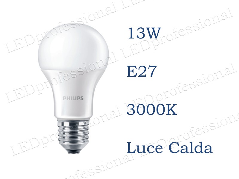 lampadina LED Philips 13W E27 luce calda Goccia