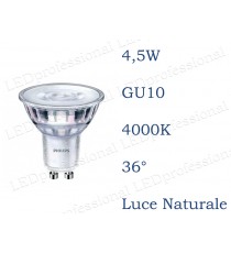 Lampadina LED Philips 4,6w GU10 luce naturale 4000k corepro equivalente a 50w MR16