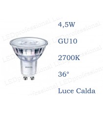 Lampadina LED Philips 4,6w GU10 luce calda 2700k corepro equivalente a 50w MR16