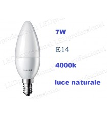 Lampadina Led oliva Philips  7W E14 luce naturale 4000k equivalente a 60w Oliva Smerigliata