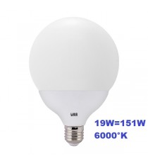 Lampadina LED Wiva 19w E27 luce fredda 6000k equivalente a 151w Globo Opale