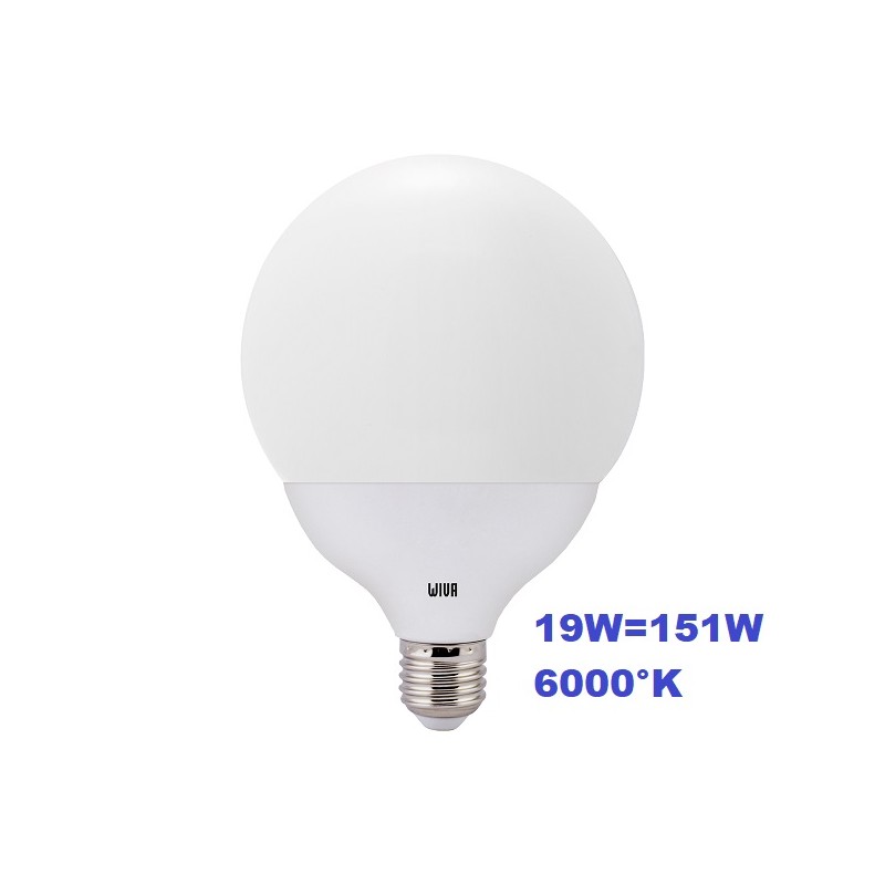 lampadina LED Wiva 19W E27 luce fredda Globo Opale