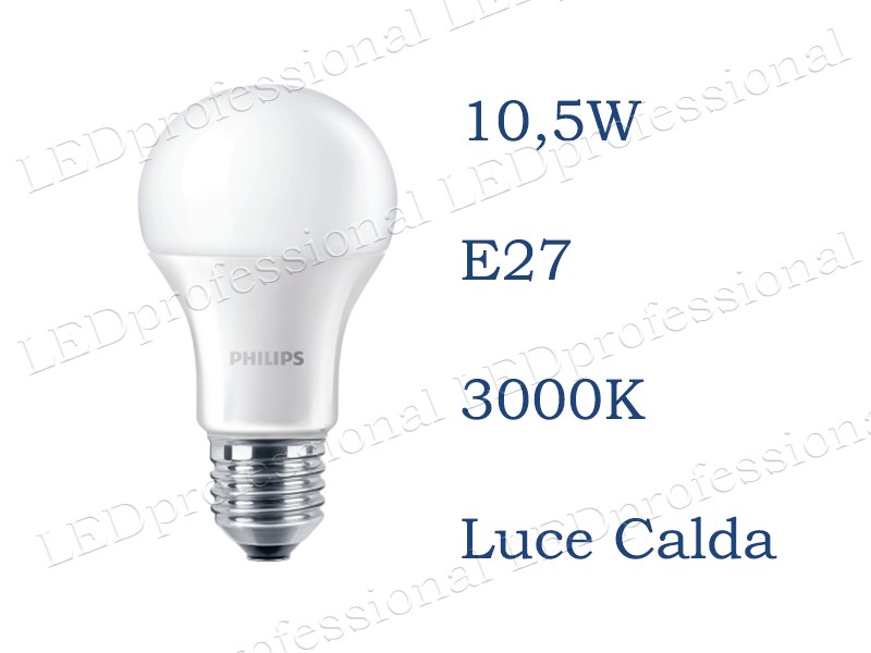 lampadina LED Philips 10,5W E27 luce calda Goccia