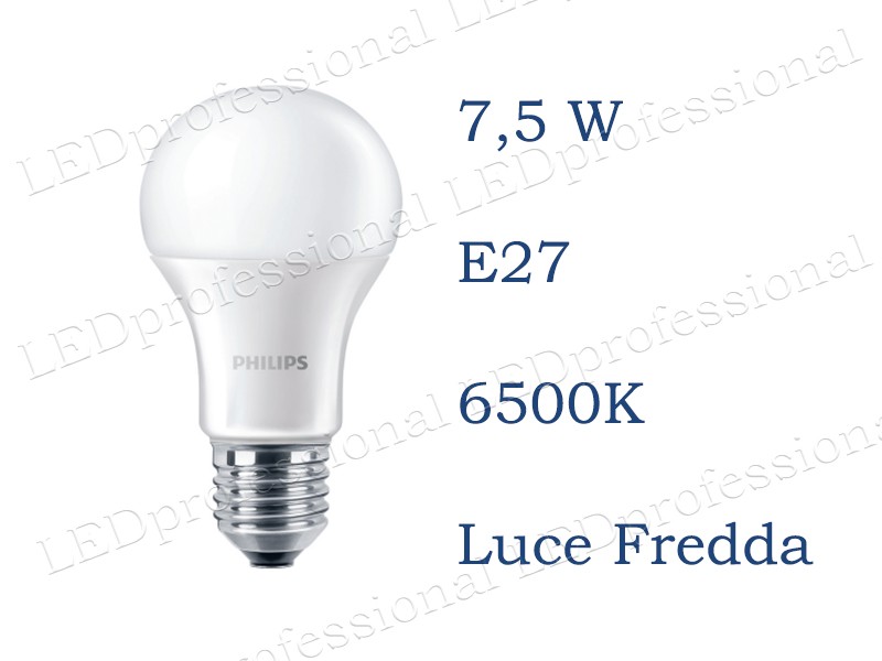lampadina LED Philips 7,5W E27 luce fredda Goccia