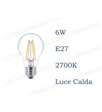 Lampadina LED Philips 7,5w E27 filamento classic sostituisce 60W 2700K luce calda Goccia Chiara