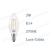 Lampadina Philips Classic LEDcandle 2w E14 luce calda 2700k equivalente a 25w Tortiglione