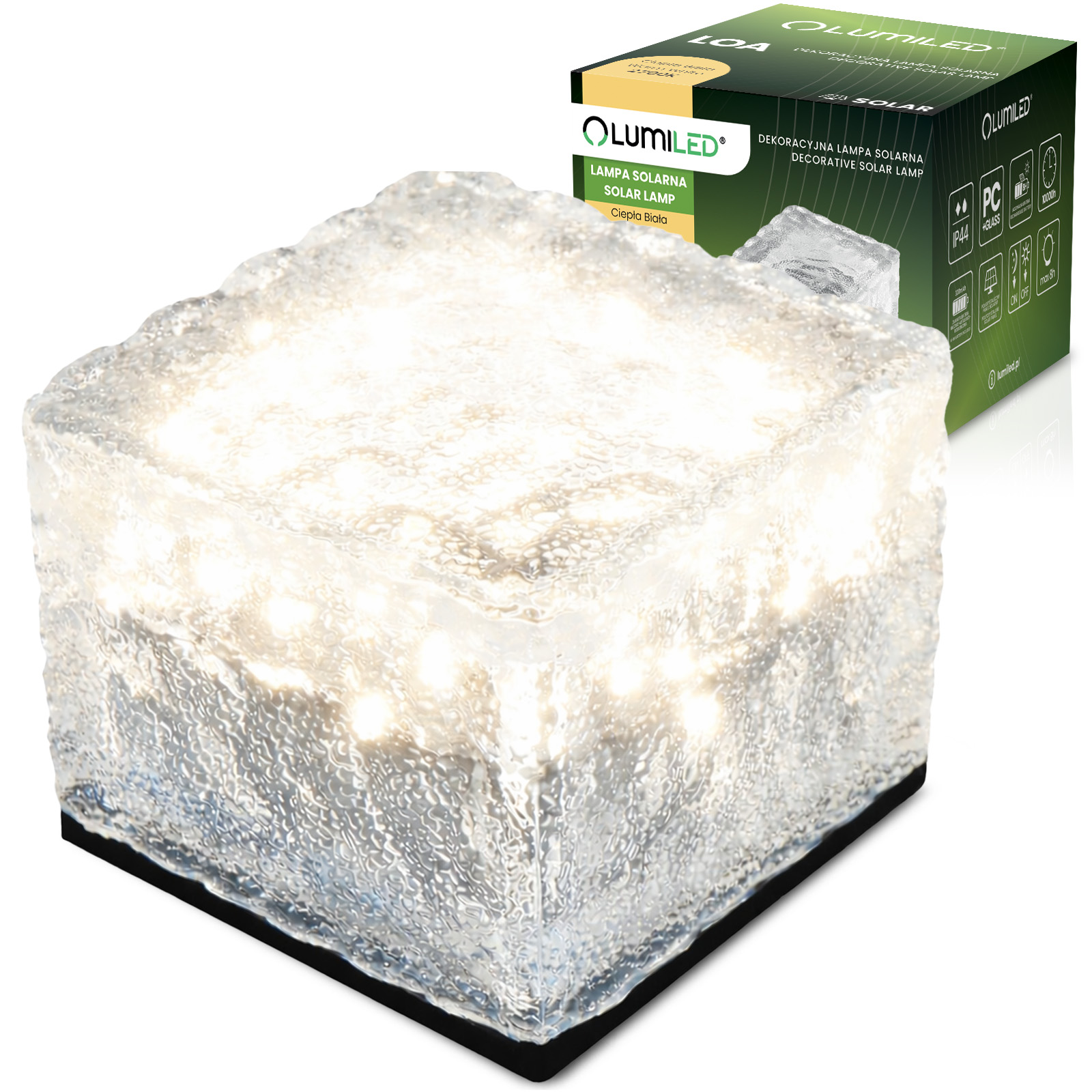 Lampada ad energia solare da giardino LED LOA 2700K da esterno decorativa cubetto 7cm IP44 Lumiled Lampada ad energia solare da giardino LED LOA 2700K da esterno decorativa cubetto 7cm IP44 Lumiled
