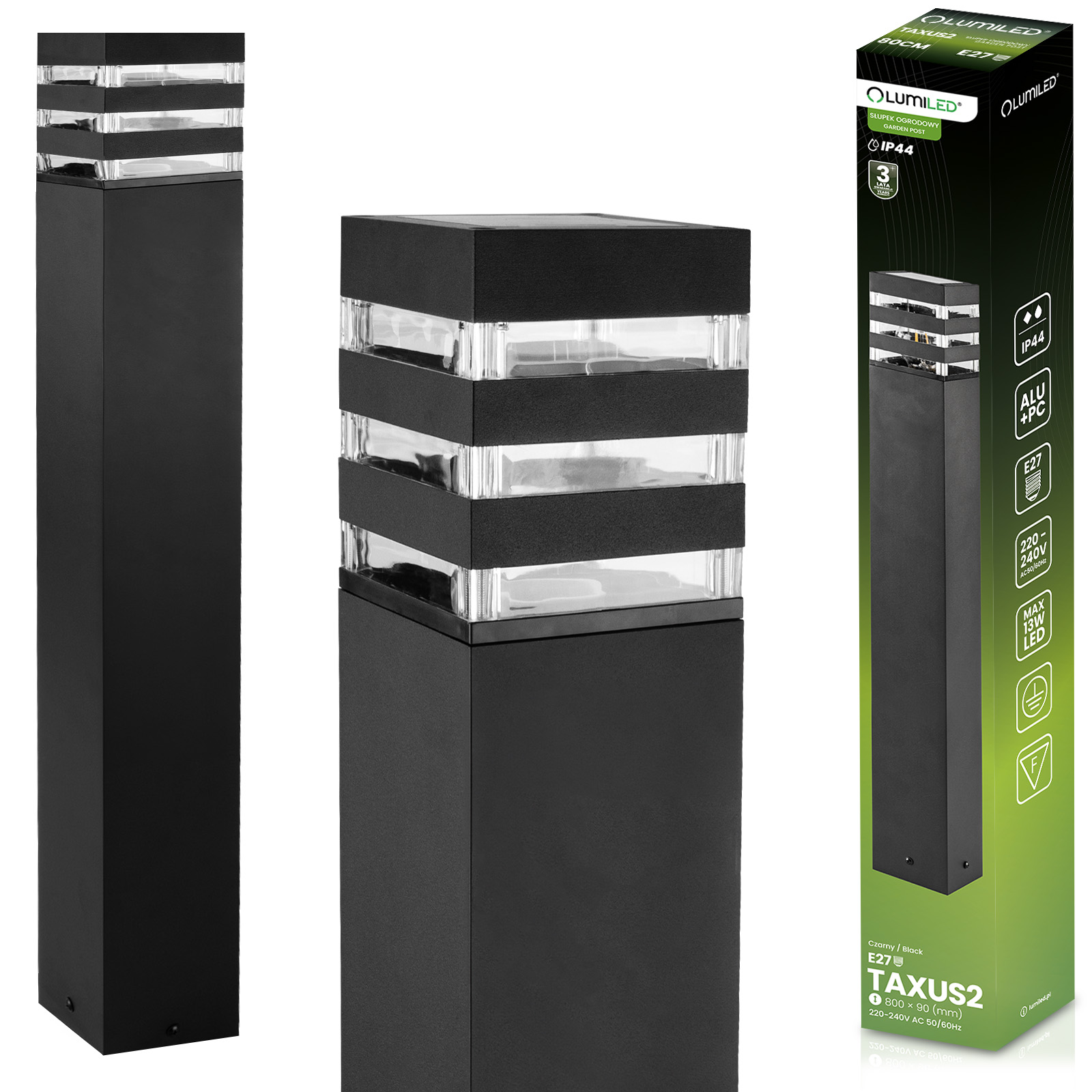 Lampada da giardino Paletto da esterno a stelo E27 LED TAXUS 2 80cm LUMILED